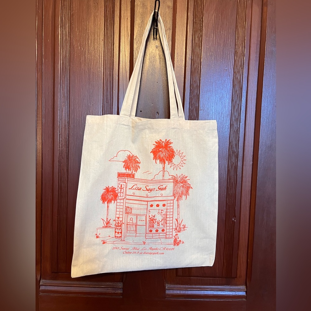 Brand new Lisa Says Gah canvas tote bag Los Angeles Sunset Blvd